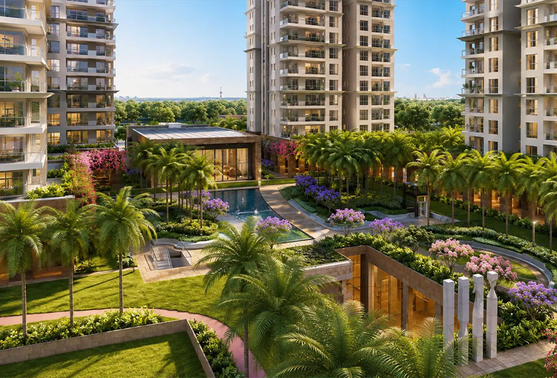 Landscaped grounds at Conscient Elevate